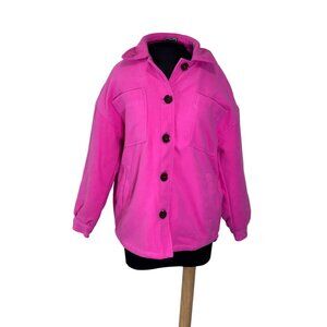 Reclaimed Vintage Womens Pink Button-Up Jacket Size 4 Quilted Lining